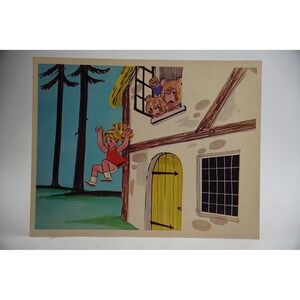 Cooper Films The Three Bears Storybook Art Card Print Goldilocks 1970 Vintage